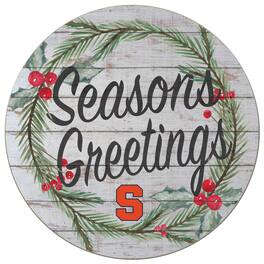Jardine - Syracuse Orange 20'' x 20'' Season's Greetings Circle - White