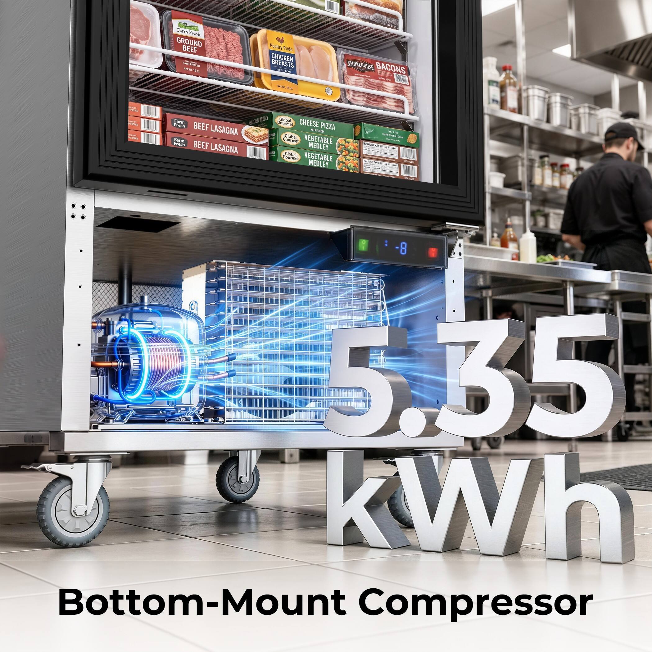 how Fresh GROUND BEEF Poultry Proteine CHICKEN BREASTS PRESIA W INVOS
SHOKEHOUSE BACONS
from Fitah BEEF LASAGNA Farm Fresh BEEF LASAGNA
ELET Calsa Courmer CHEESE PIZZA - Global VEGETABLE Counnet MEDLEY Clobil VEGETABLE Sounnet MEDLEY
: 8 5,35 kWh Bottom-Mount Compressor