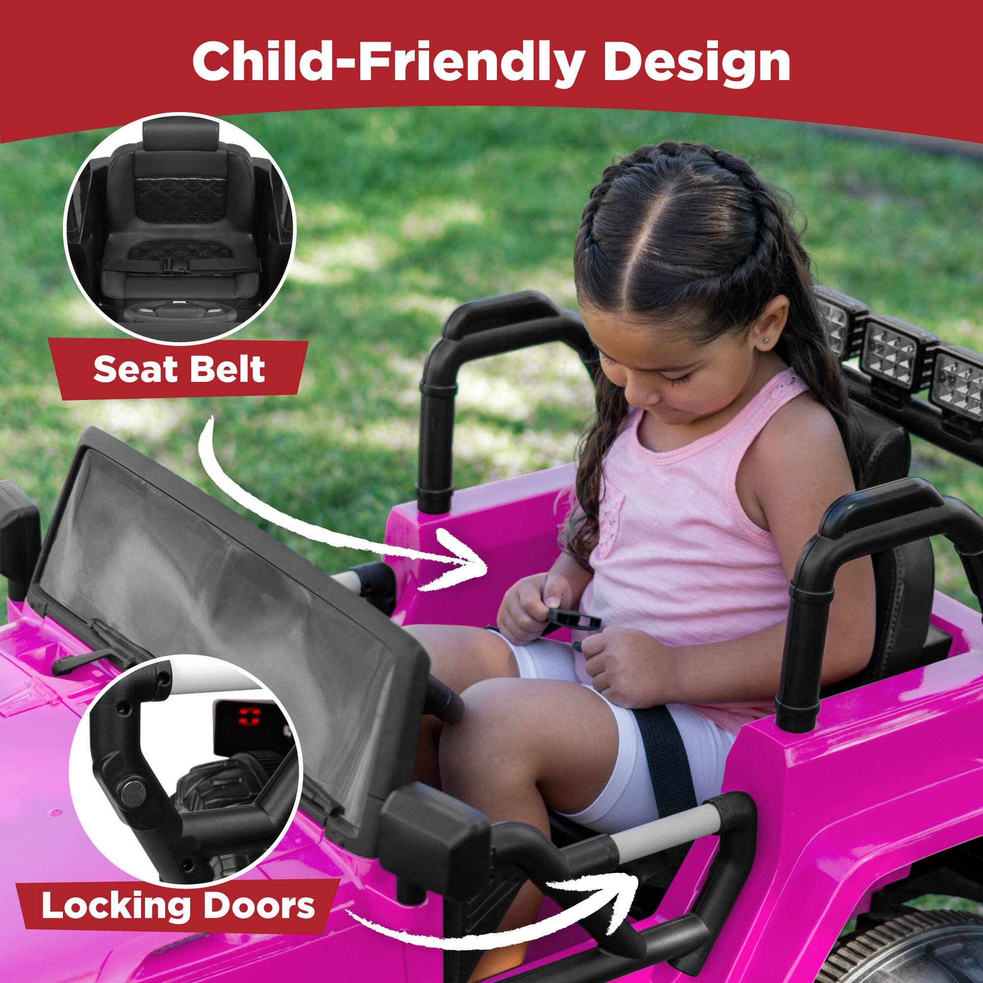 Child-Friendly Design

- Seat Belt
- Locking Doors