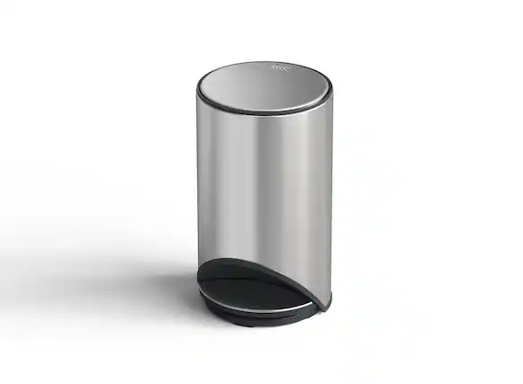 Front. Joseph Joseph - Arc 10-liter Easy-push Pedal Trash Can - Stainless Steel.