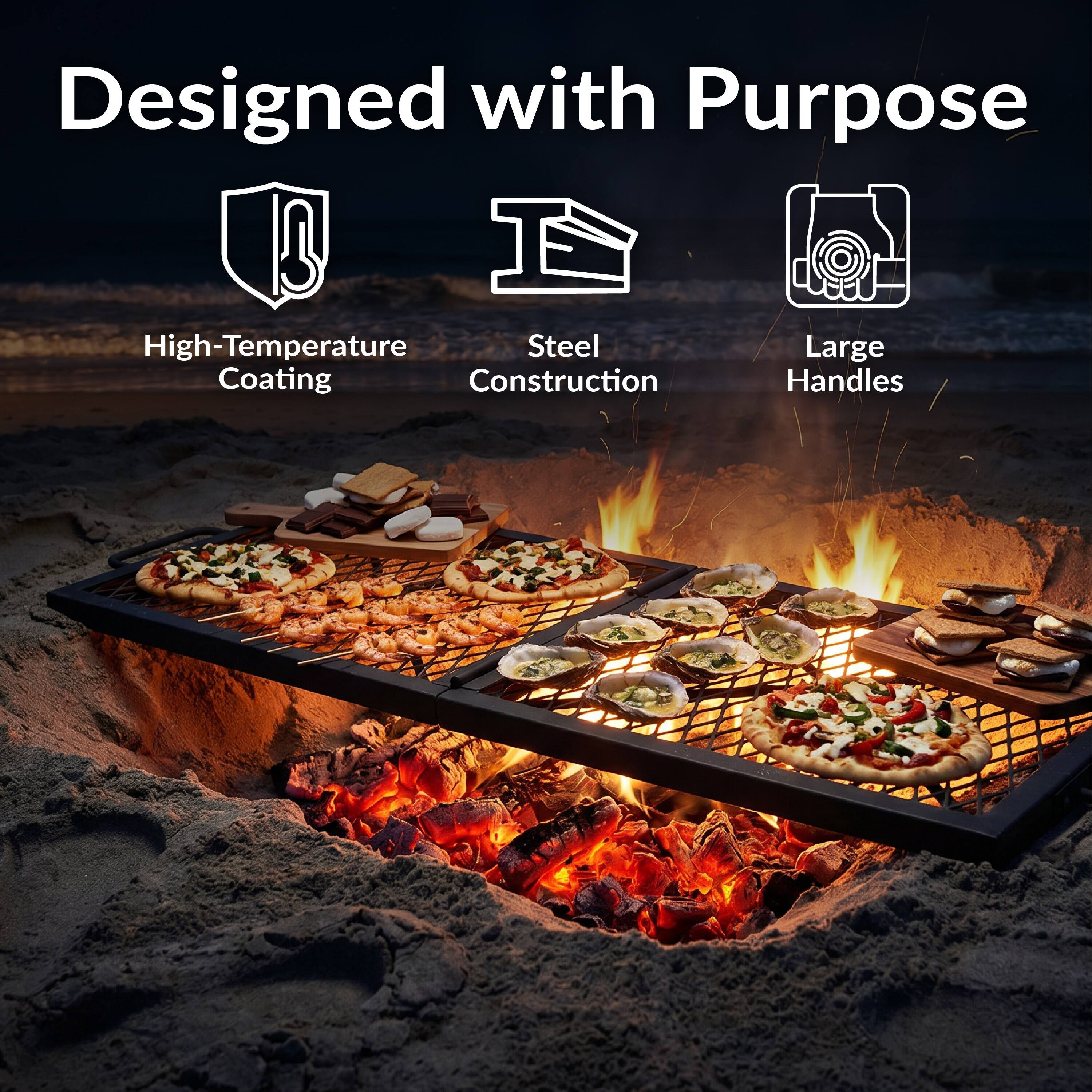 Designed with Purpose

- High-Temperature Coating
- Steel Construction
- Large Handles