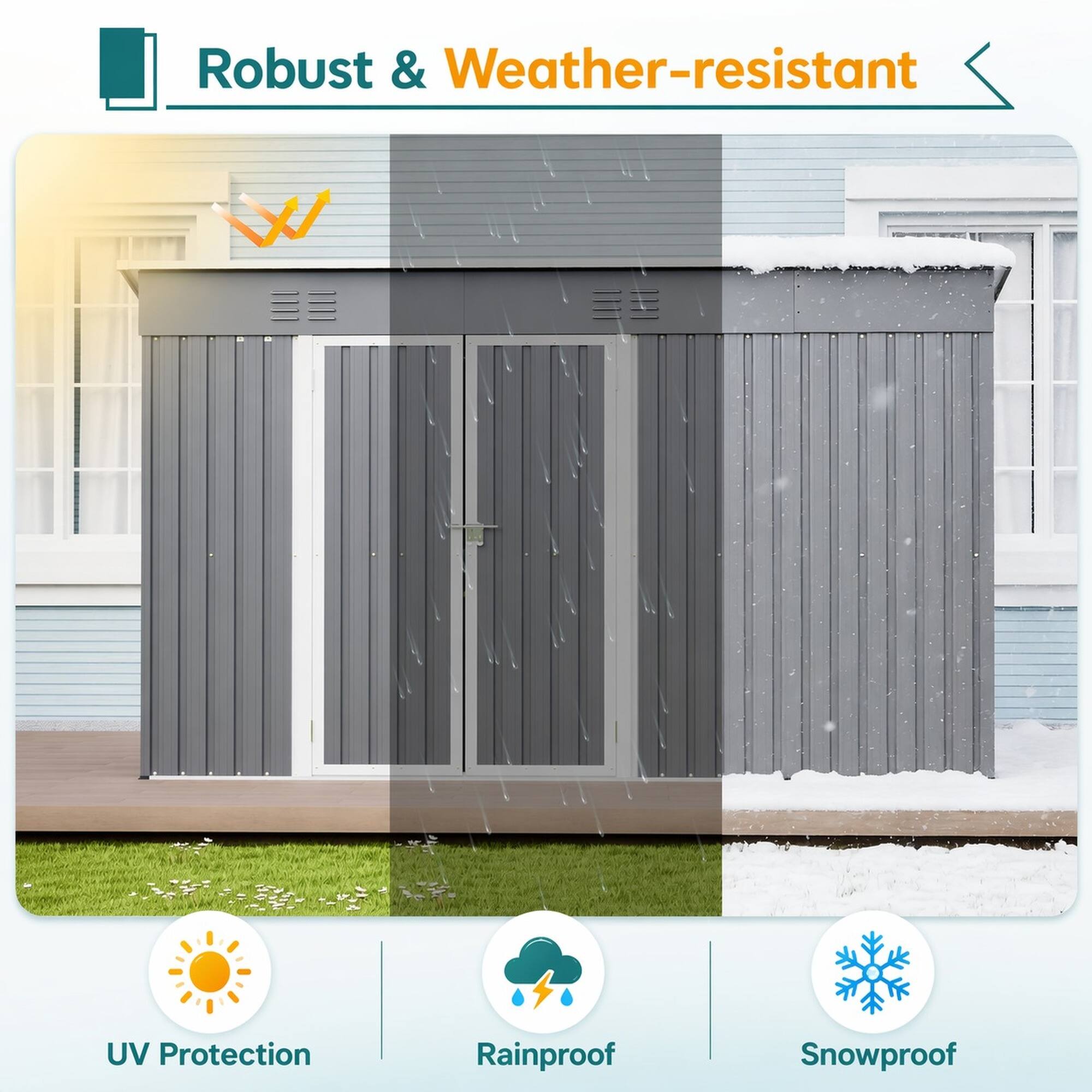 Robust & Weather-resistant  
UV Protection  
Rainproof  
Snowproof