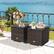 Alt View 2. Costway - 2PCS Patio Rattan Ottomans Seat Side Table Storage Box Footstool with Cushions - Turquoise + Mix Brown.
