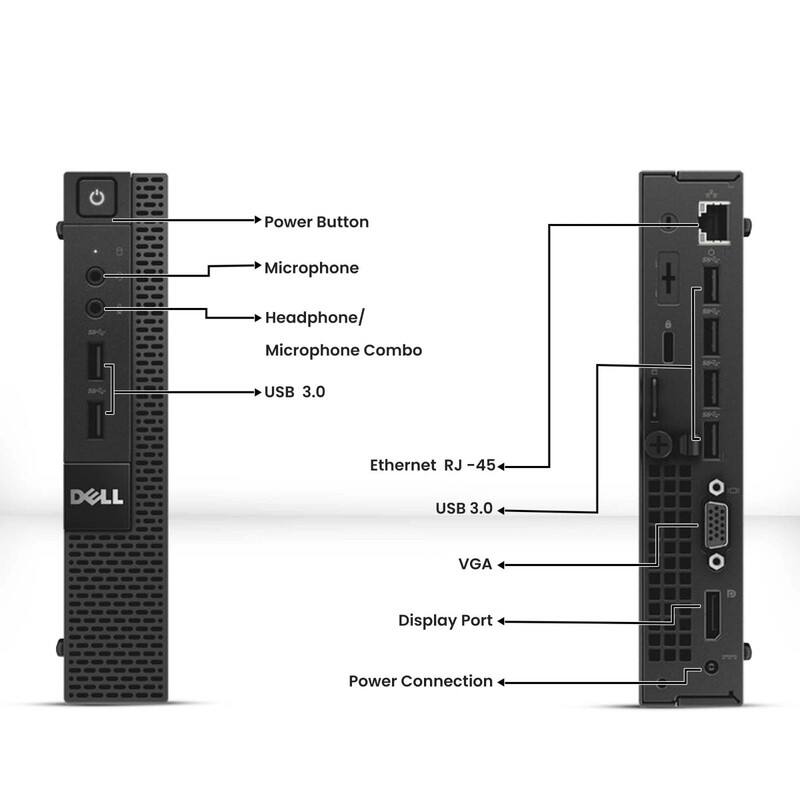 Power Button  
Microphone  
Headphone/Microphone Combo  
USB 3.0  
Ethernet RJ-45  
USB 3.0  
VGA  
Display Port  
Power Connection