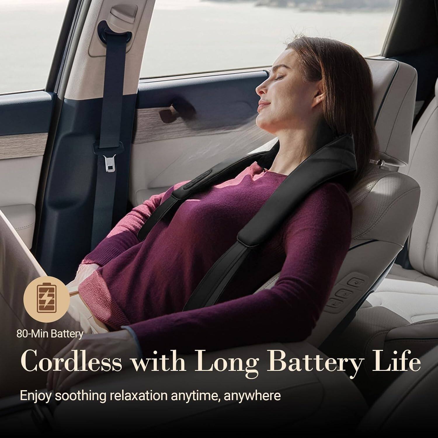 80-Min Battery  
Cordless with Long Battery Life  
Enjoy soothing relaxation anytime, anywhere