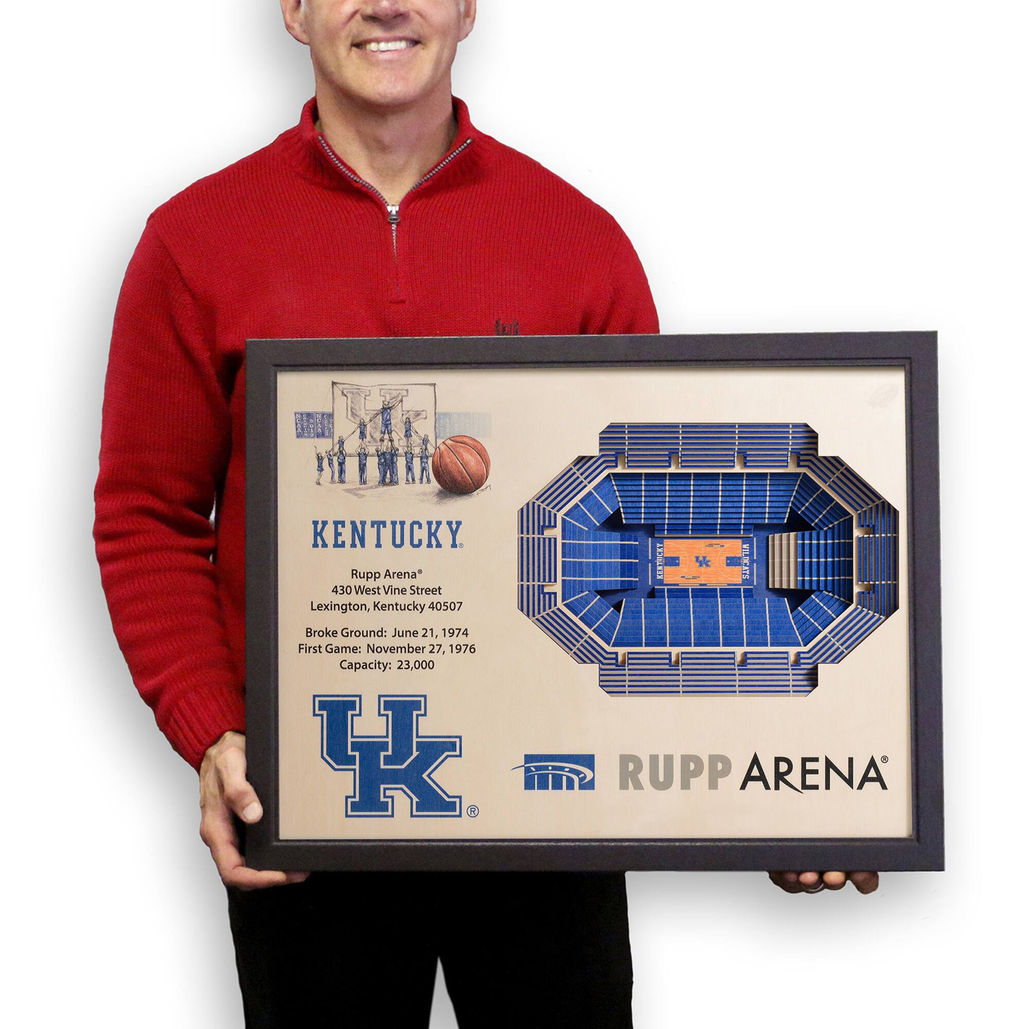 KENTUCKY  
Rupp Arena*  
430 West Vine Street  
Lexington, Kentucky 40507  

Broke Ground: June 21, 1974  
First Game: November 27, 1976  
Capacity: 23,000  

RUPP ARENA®