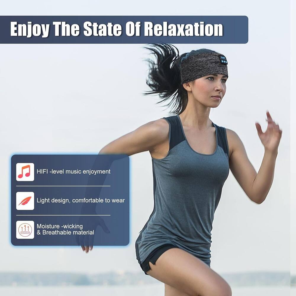 Enjoy The State Of Relaxation

- HIFI-level music enjoyment
- Light design, comfortable to wear
- Moisture-wicking & Breathable material