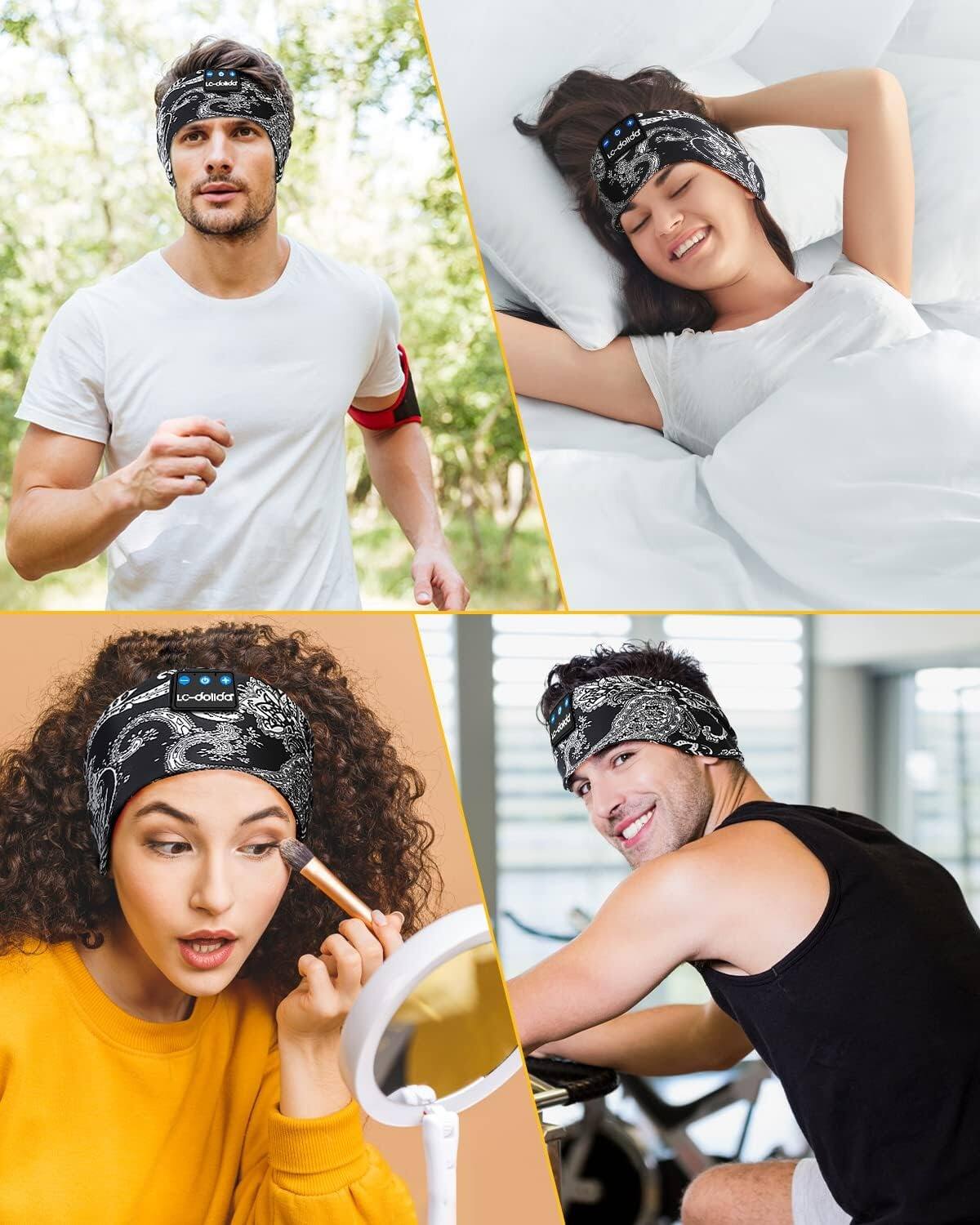 Left. MOSZAR LLC - Bluetooth Sleep Headband – Wireless Music Headphones, HD Stereo, Thin.