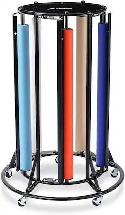 AdirHome - Paper Roll Holder, Vertical Wrapping Paper Classroom Large Roll Paper Dispenser, 5 Paper Rolls - Black