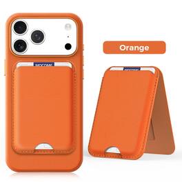 Dteck - 2-in-1 Magnetic Case for Apple iPhone 17 Pro Max with Detachable Stand Wallet, Slim Shockproof Fabric Texture Cover - Orange