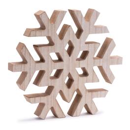 BreeBe - Natural Wood Snowflake (Set of 2) - Brown