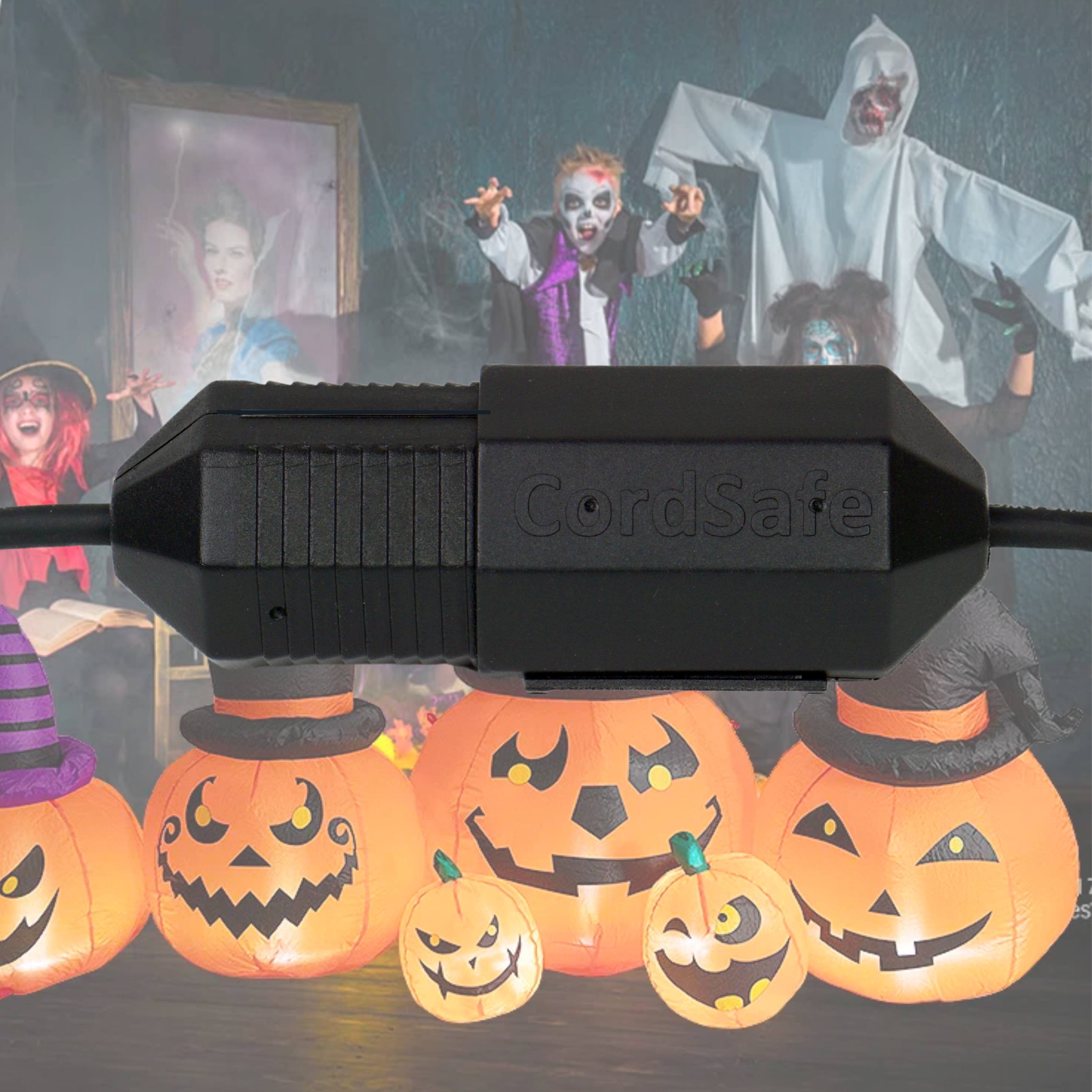 Alt View 2. CordSafe - CordSafe Plus Extension Cord Safety Cover, Water Resistant Plug Protector, Made in the USA, Black, 4-Pack - Black.