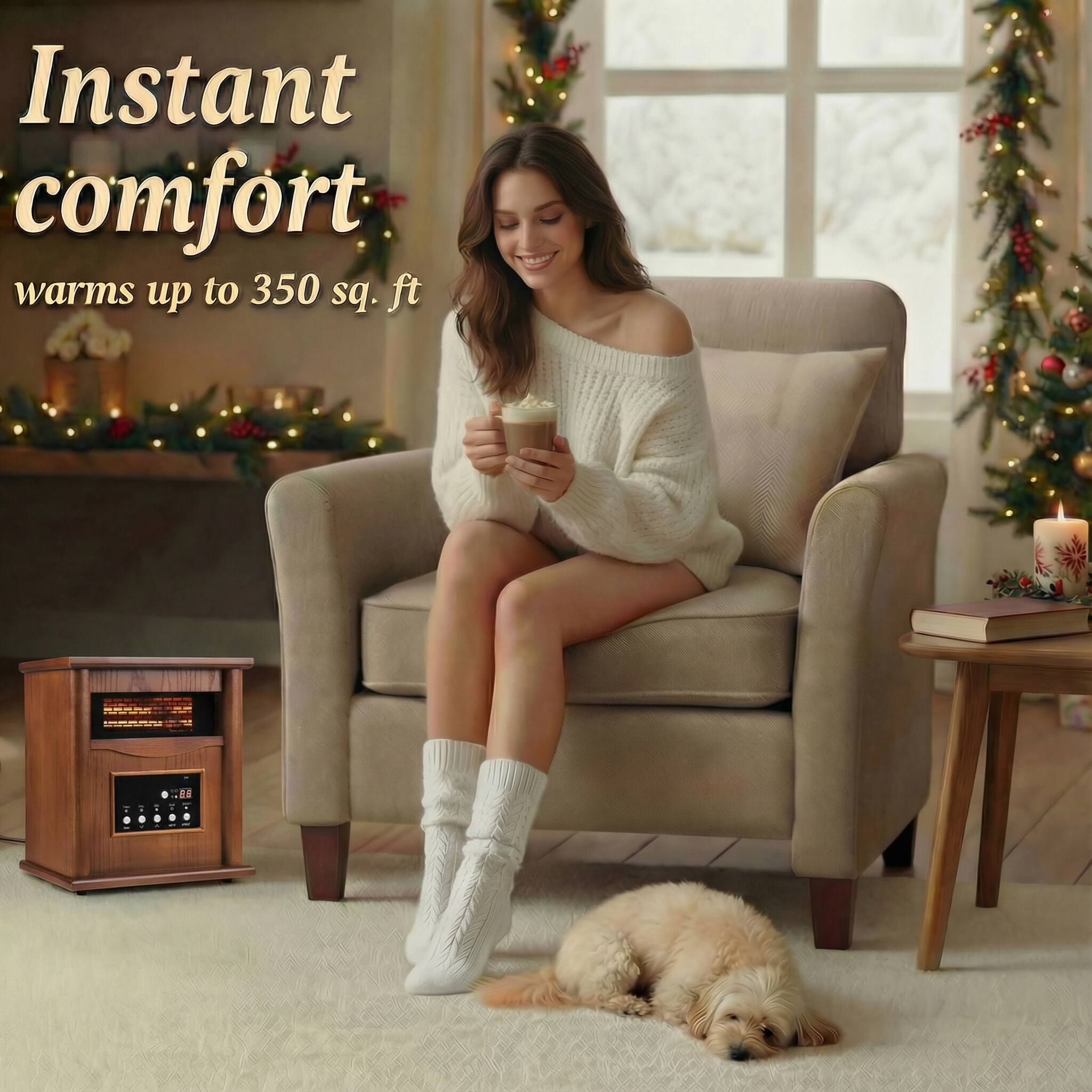 Instant comfort warms up to 350 sq. ft.