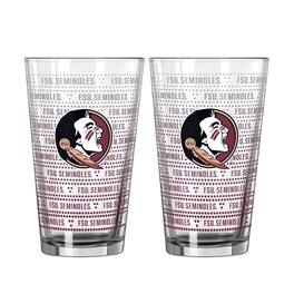 Logo Brands - Florida State Seminoles Two-Pack Chant Fade 16oz. Pint Glass Set - Multicolor