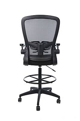 Alt View 2. Boss Office Products - Flip Arm Mesh/Fabric Chair with Footrest and Lumbar Support (B16366BK-BK) - Black.
