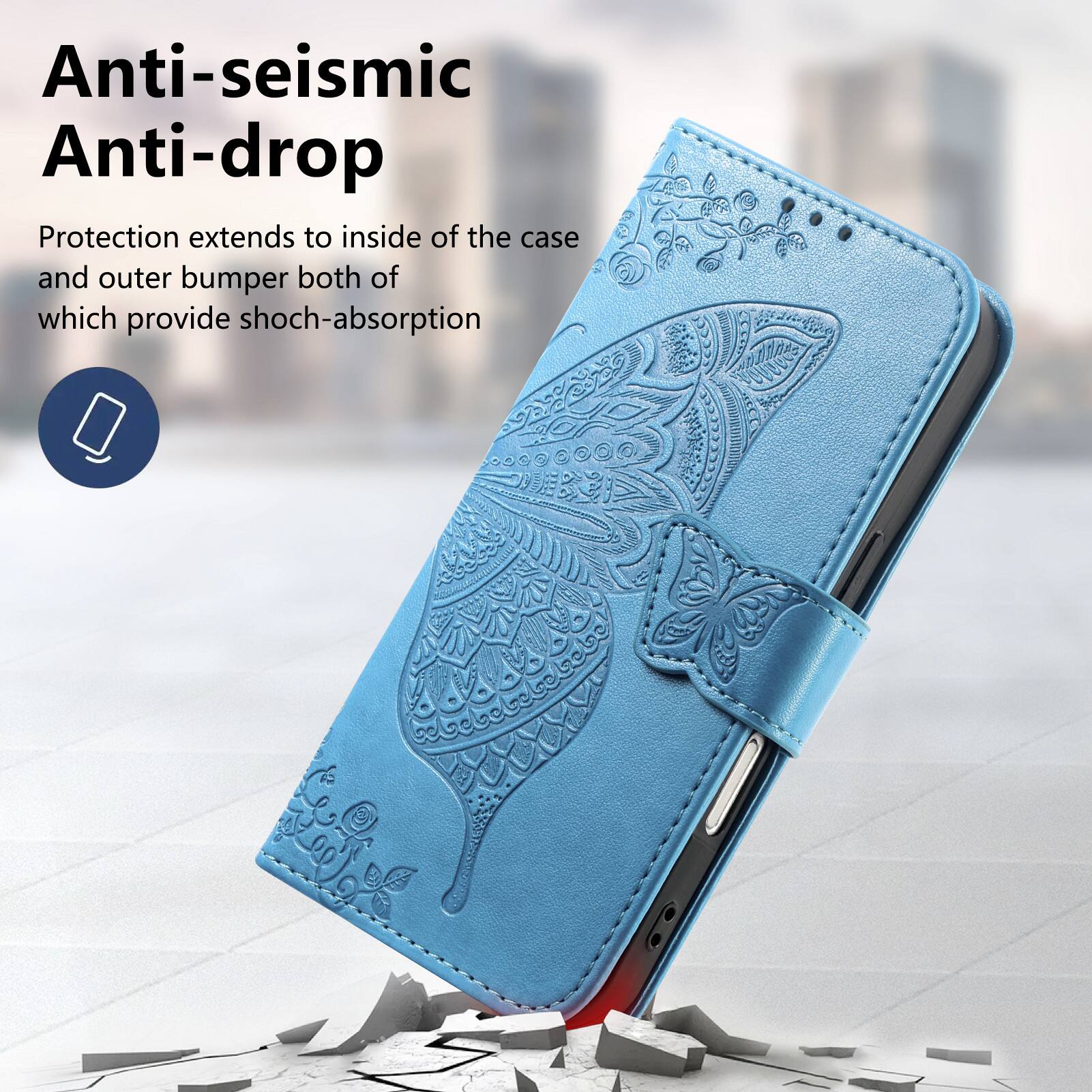 Anti-seismic Anti-drop Protection extends to inside of the case and outer bumper both of which provide shock-absorption