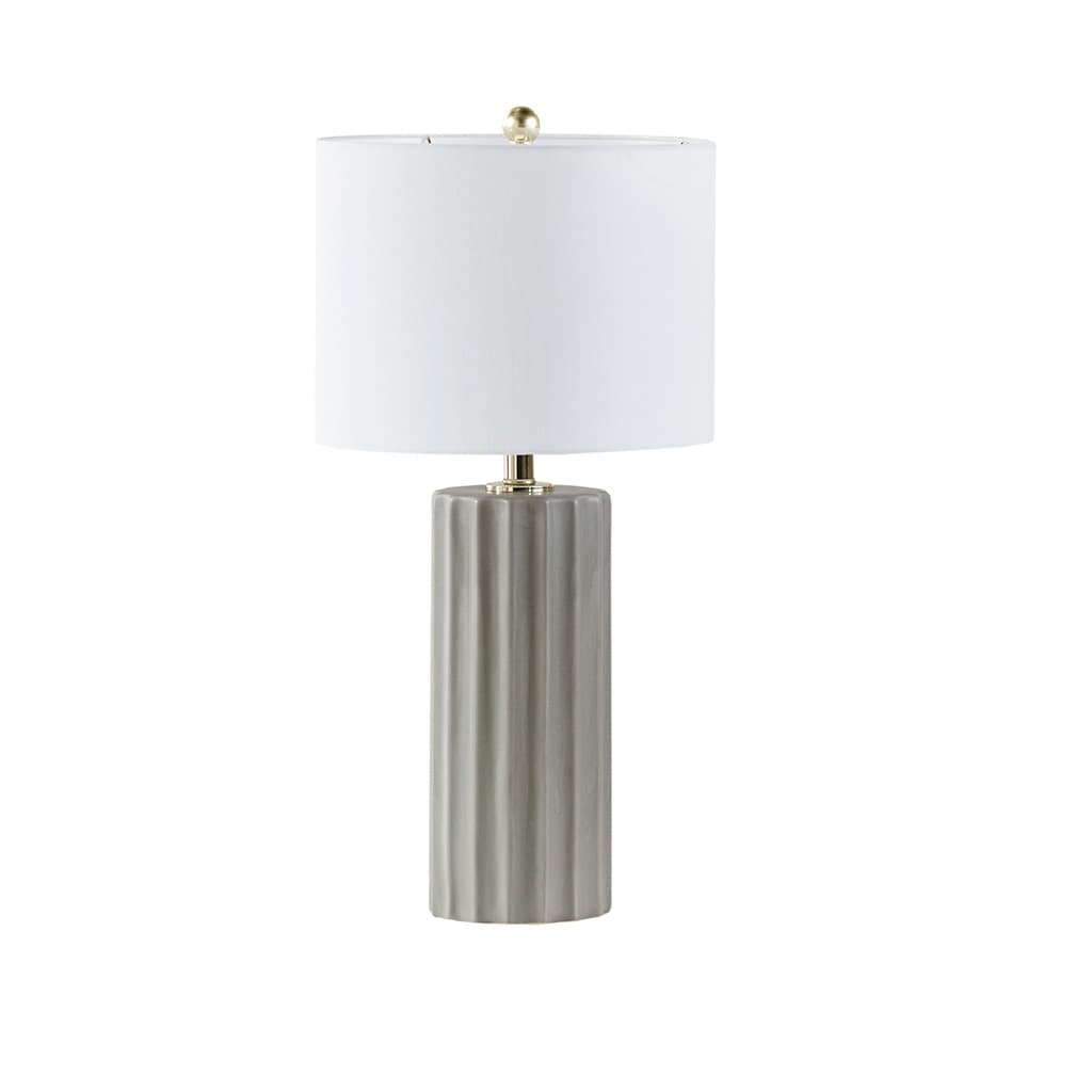 Alt View 1. Luckbyte - Ribbed Ceramic Table Lamp.