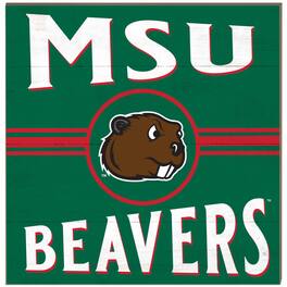 Jardine - Minot State Beavers 10'' x 10'' Retro Team Plaque - Green