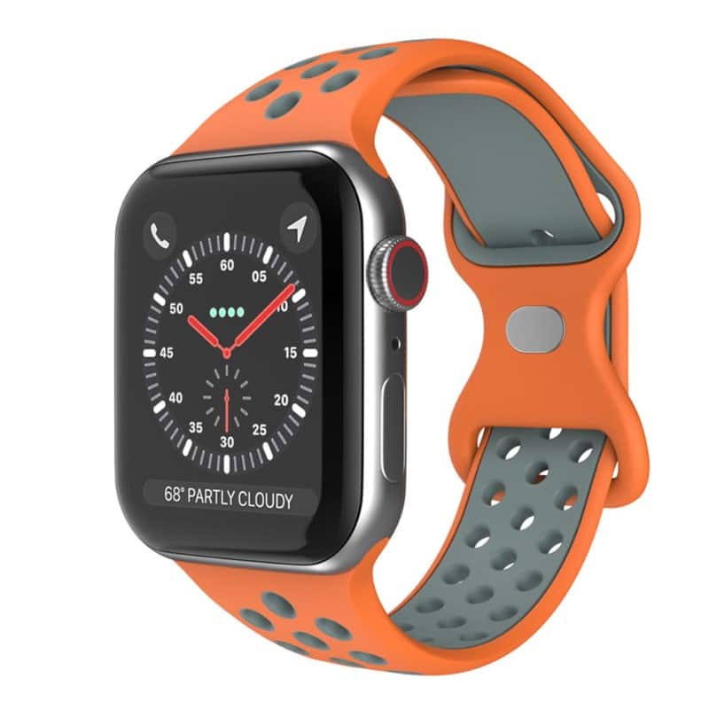 StrapsCo - ColorBlock Active Strap Silicone Rubber Watch Band For Apple Watch - 44mm/45mm/46mm/49mm/Ultra (Medium-Long) - Orange & Grey price history on PriceWatchPro