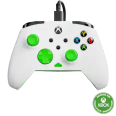 Designed for Xbox, this controller features a green X, Y, A, and B button.