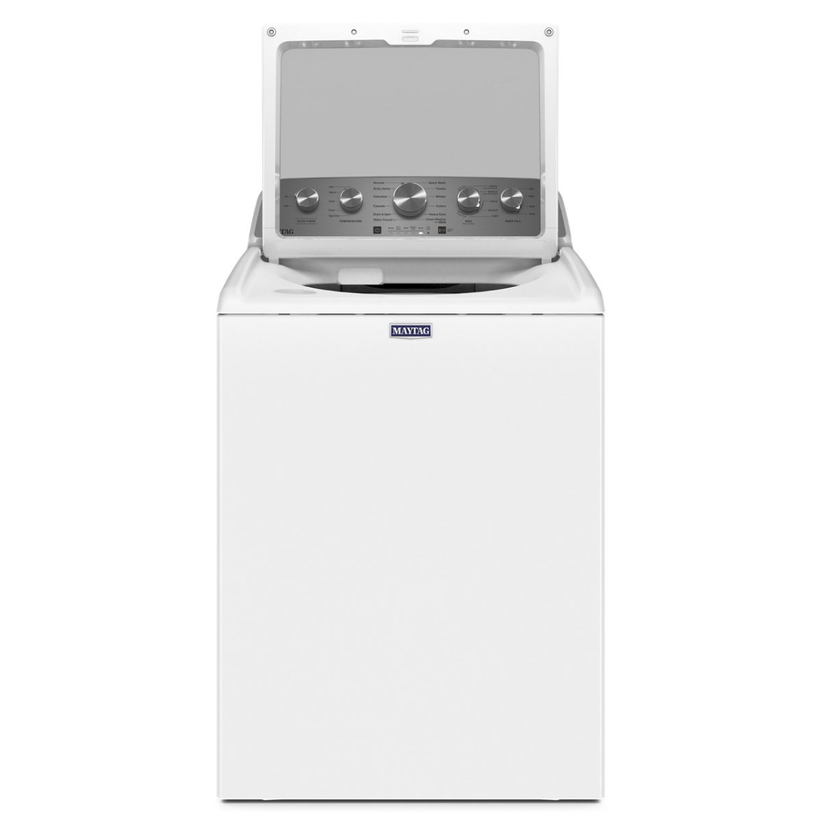 Angle. Maytag - Maytag - 4.8 Cu. Ft. High Efficiency Top Load Washer with Steam and Extra Power Button - White - White.
