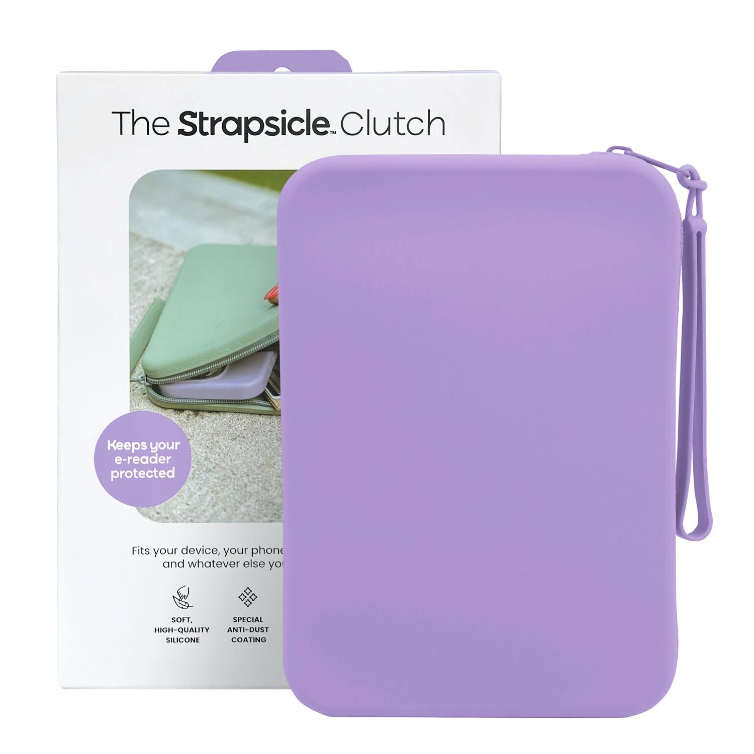 The Strapsicle Clutch

Keeps your e-reader protected

Fits your device, your phone and whatever else you

SOFT, SPECIAL HIGH-QUALITY ANTI-DUST SILICONE COATING