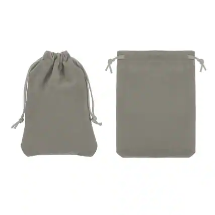 Front. Unique Bargains - Headphone Bag, 2pcs 5.91x4.72 Inch Travel Headset Carrying Storage Pouch Soft Drawstring for Over-Ear Headphones - Gray.