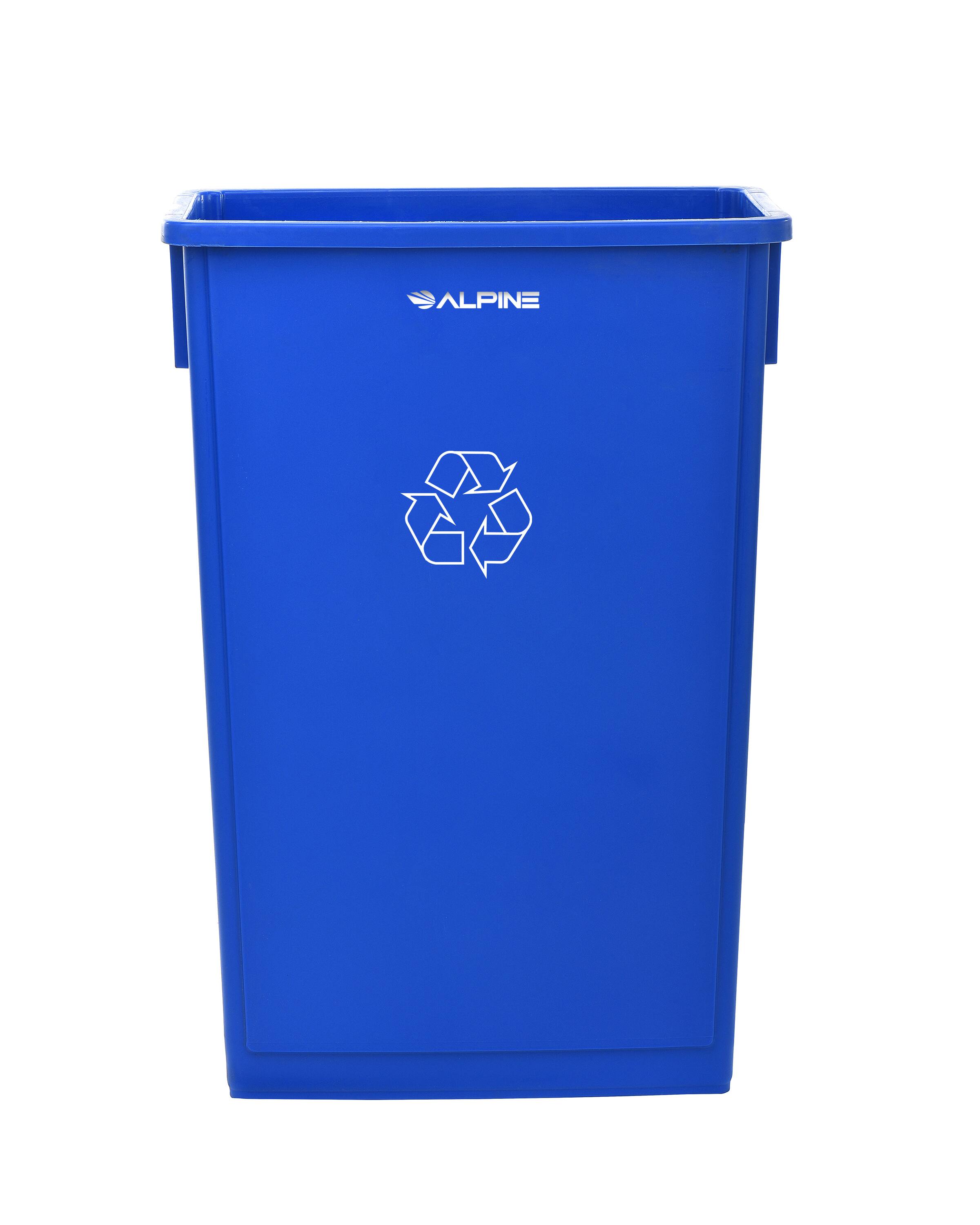Alt View 4. Alpine Industries - 23 Gallon Slim Indoor Recycling Bin or Trash Can - Blue.