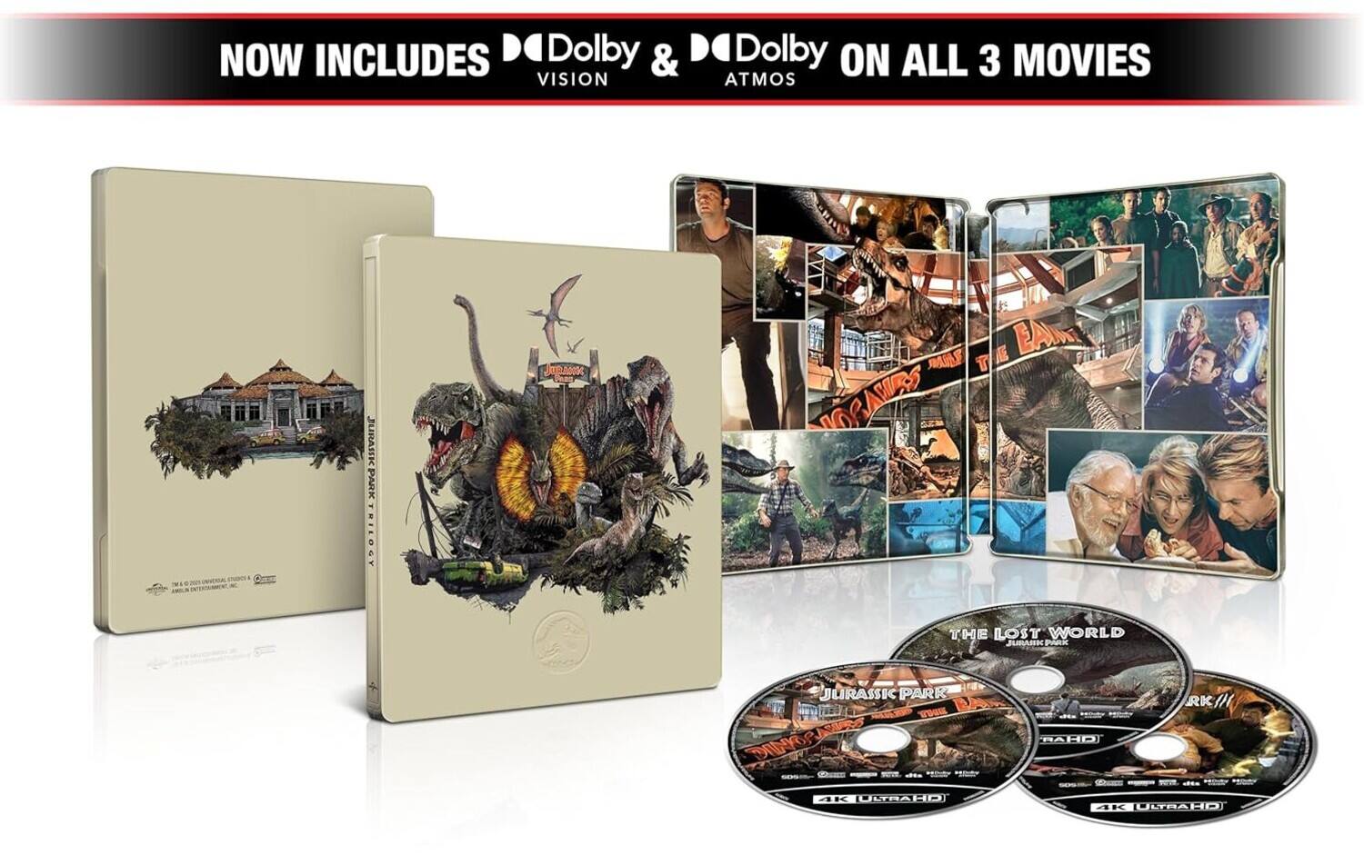 Alt View 1. Jurassic Park Trilogy (Steelbook)   - 4K Blu-Ray.