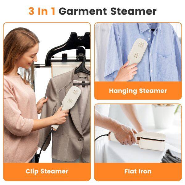 3 In 1 Garment Steamer

- Hanging Steamer
- Clip Steamer
- Flat Iron