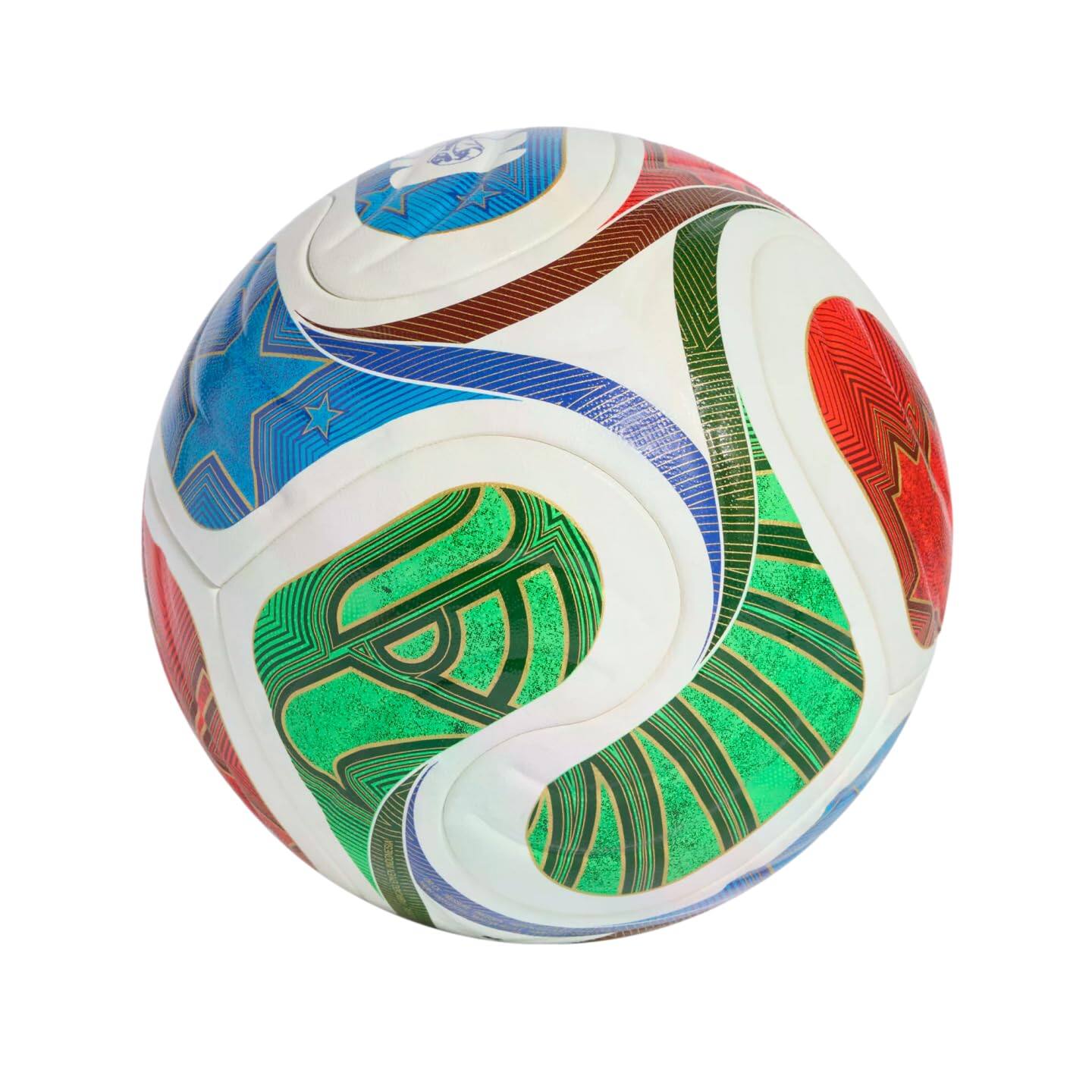 Alt View 2. adidas - Adidas World Cup 2026 Competition Ball - Inspired by la Ola Wave Design, Seamless Surface for Precision and Stability, F - White / Solar Blue / Hi-Res Red / Flash Lime.