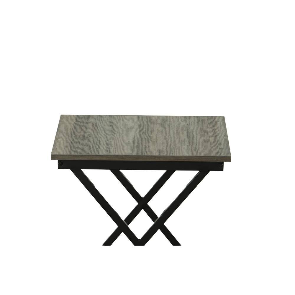 Left. Carolina Chair & Table - Stella Side Table - Weathered Gray/Black - Weathered Gray, Black.