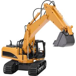 SKONYON - RC Excavator 15-Channel 1:14 Scale with Metal Shovel - Yellow