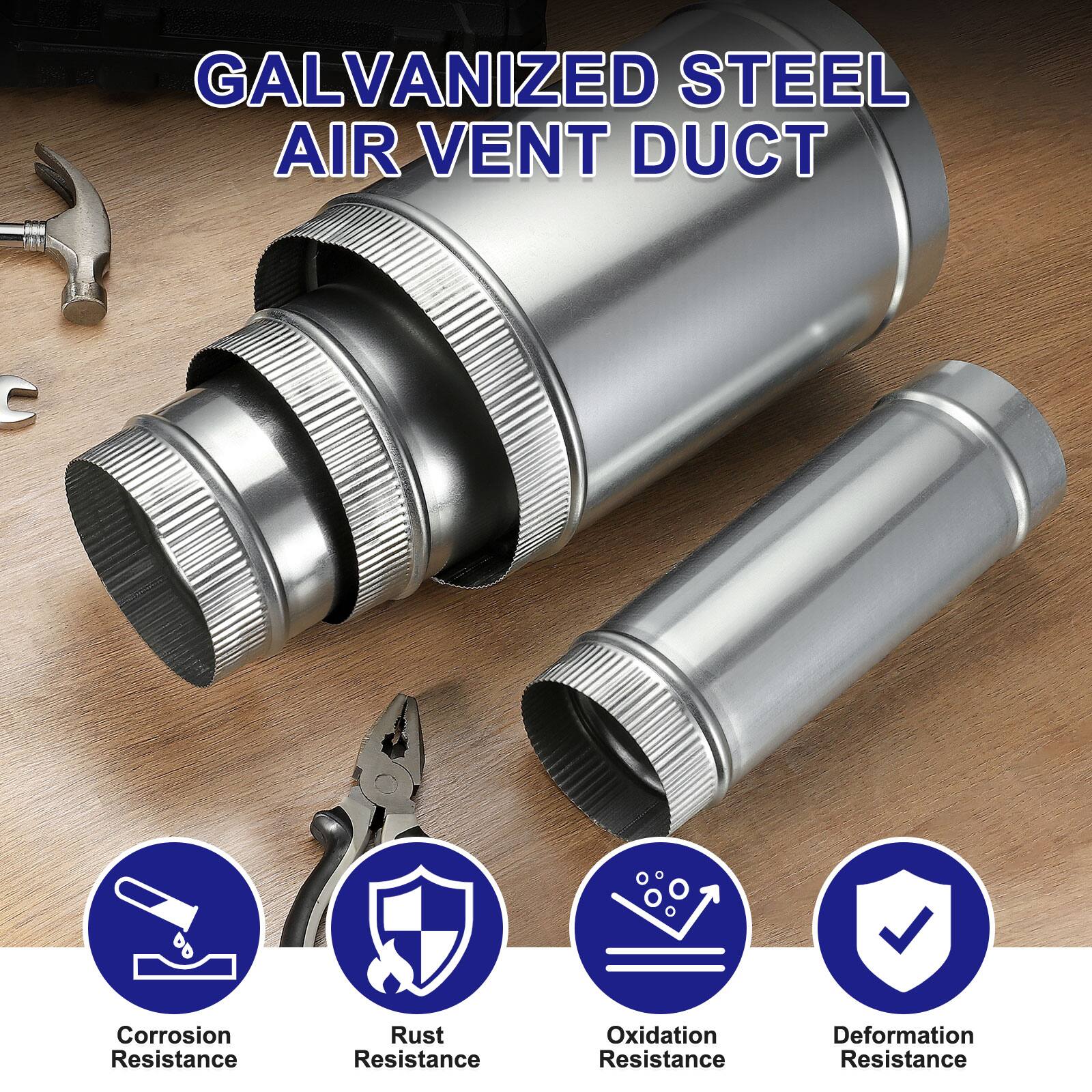 GALVANIZED STEEL AIR VENT DUCT

- Corrosion Resistance
- Rust Resistance
- Oxidation Resistance
- Deformation Resistance