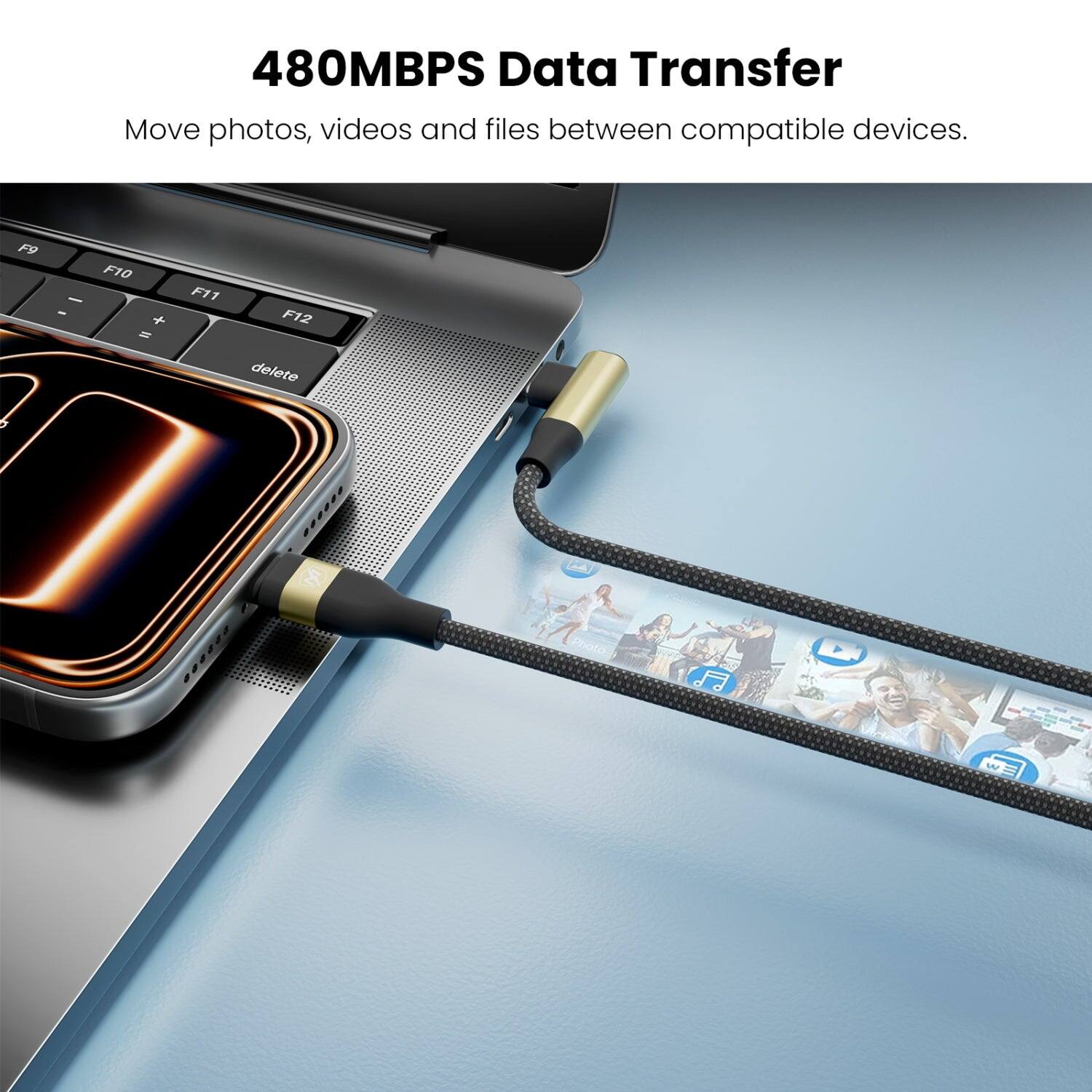 480MBPS Data Transfer  
Move photos, videos and files between compatible devices.