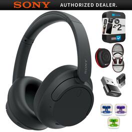 Sony - Wireless Noise Cancelling Headphone, Black WHCH720N/B + 2 Year Warranty Protection Pack Bundle