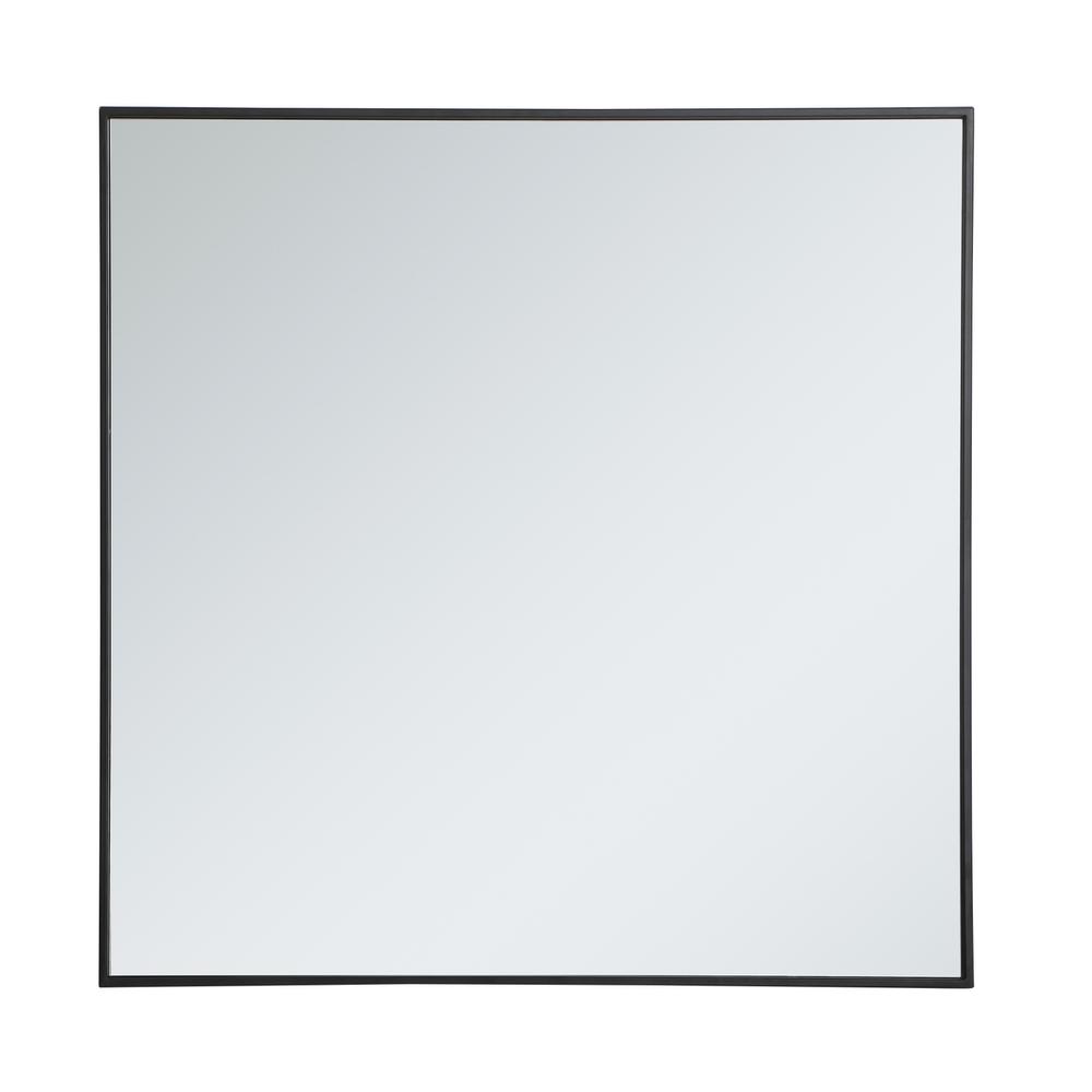 Alt View 4. Elegant Decor - Metal frame square mirror 36 inch in Black - Black.