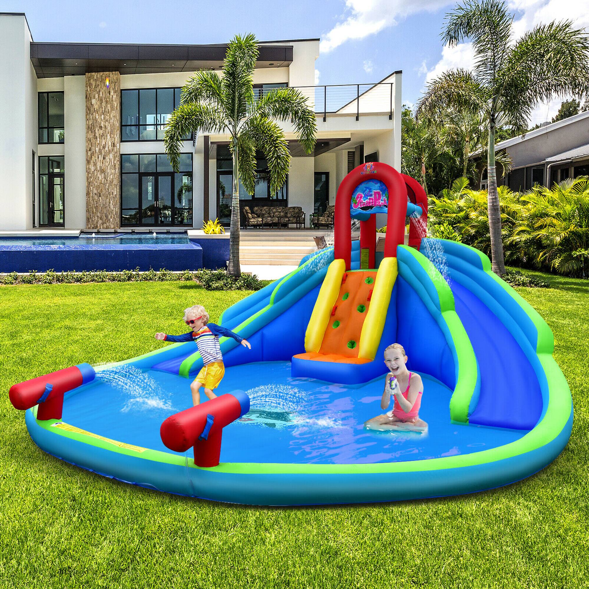 Alt View 1. Costway - Costway Inflatable Waterslide Wet & Dry Bounce House w/Upgraded Handrail Blower Excluded - Multicolor.