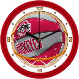 MpDirect - Ohio State Buckeyes 11.5" Suntime Slam Dunk Wall Clock - Multicolor
