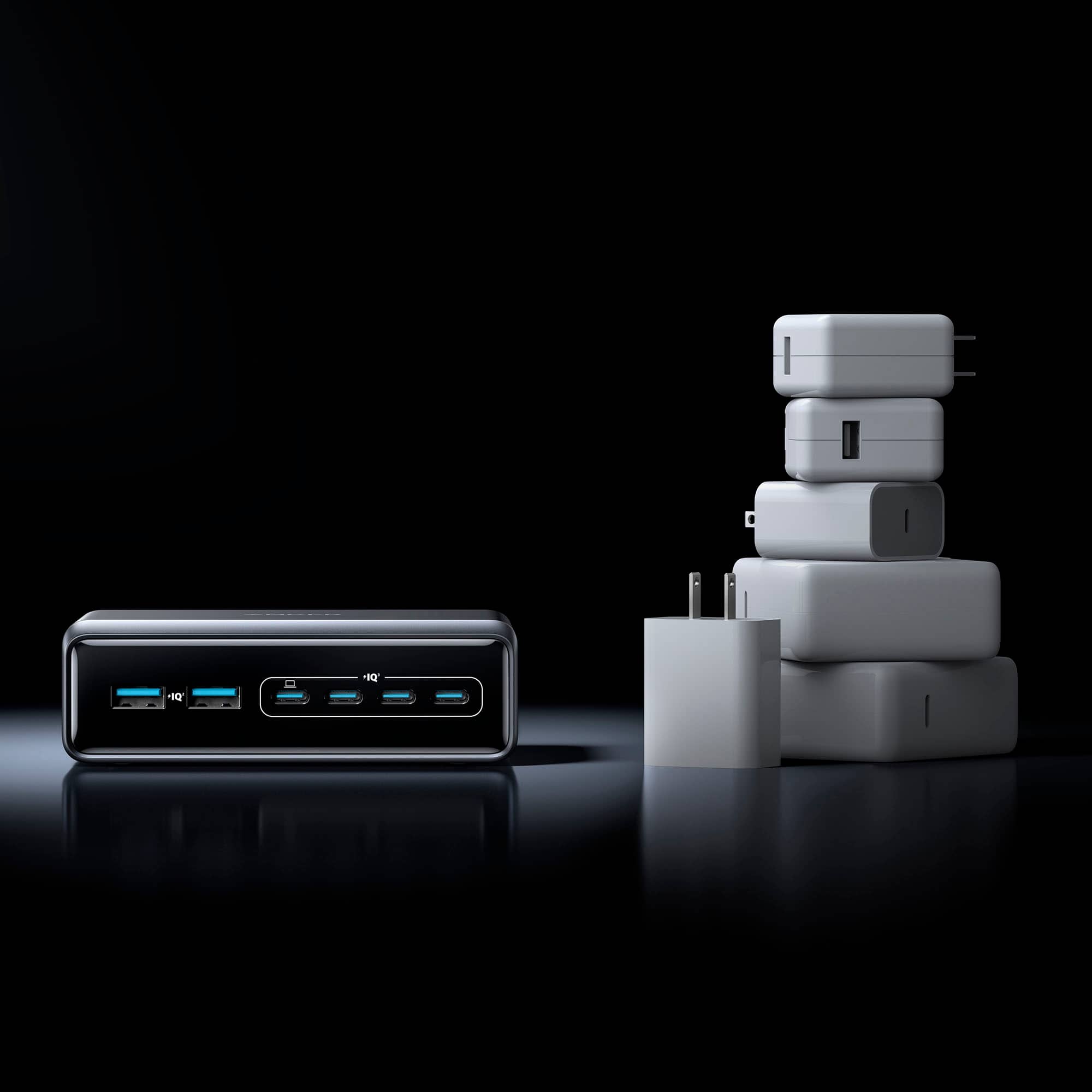 Alt View 13. Anker - Prime Desktop Charger (200W, 6 Ports, GaN) - Silver.