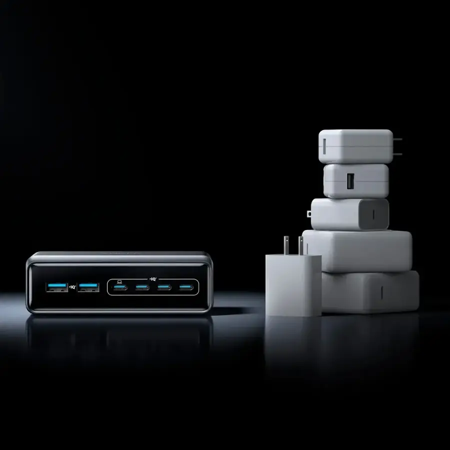 Alt View 13. Anker - Prime Charger (200W, 6 Ports, GaN) - Silver.