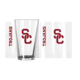 Logo Brands - USC Trojans 16oz. Team Bold Wordmark Game Day Pint Glass - Multicolor