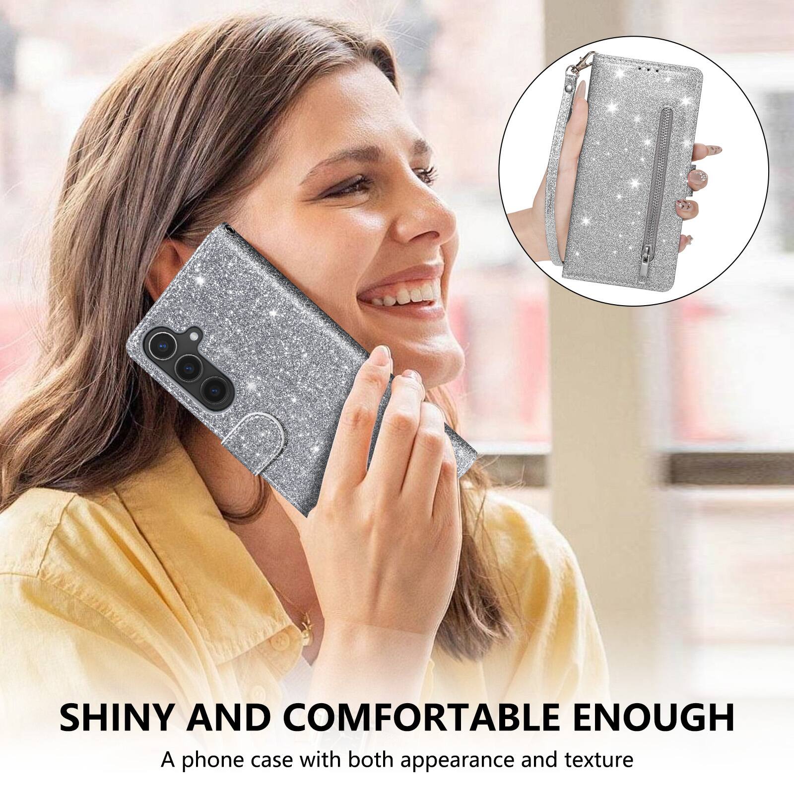 SHINY AND COMFORTABLE ENOUGH  
A phone case with both appearance and texture