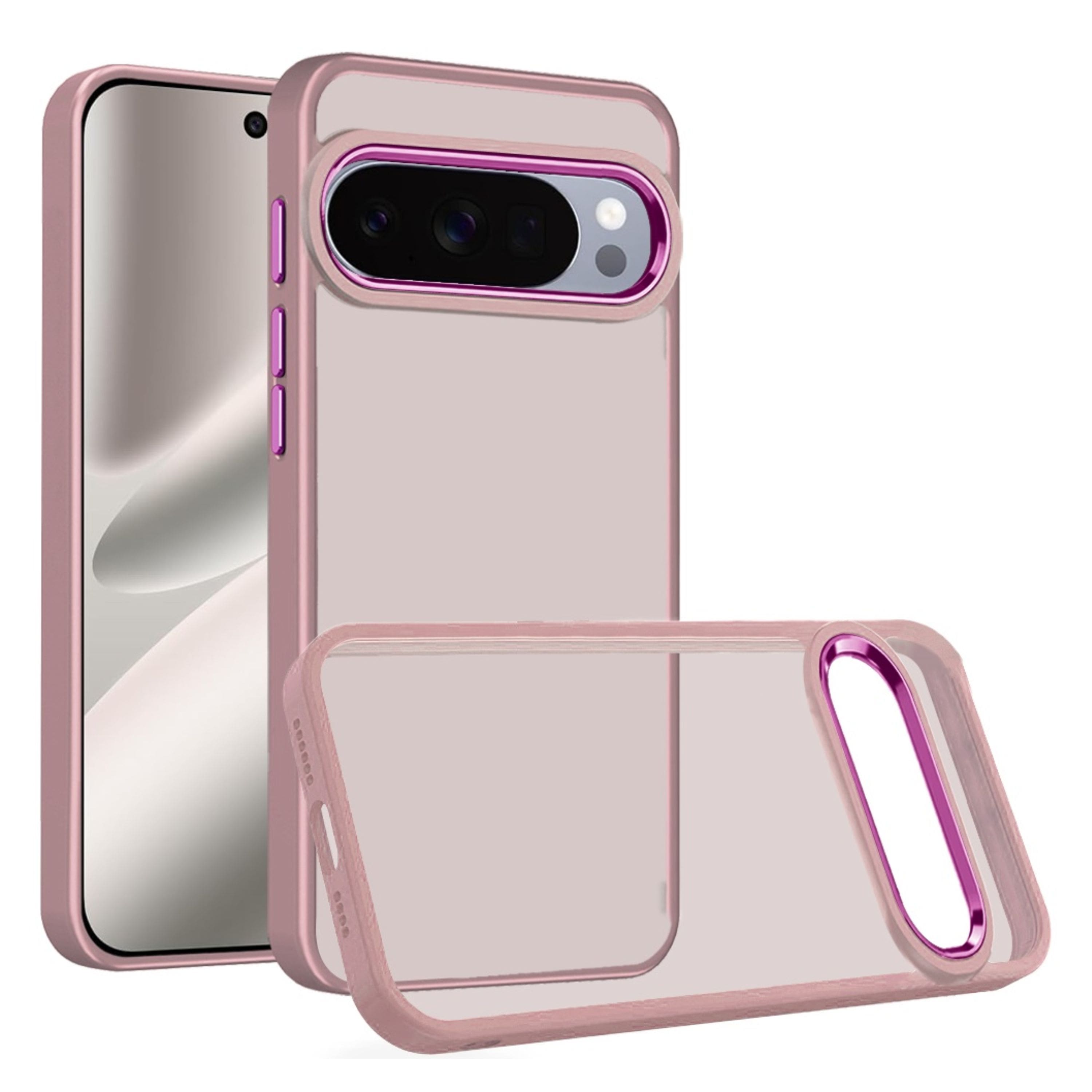 Kitcheniva - Thick Acrylic Metal Buttons Phone Case With Tempered Glass For Google Pixel 10 Pro XL - Light Pink price history on PriceWatchPro