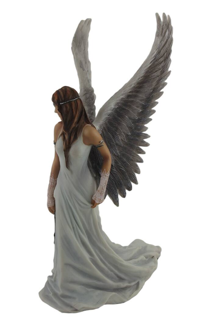 Alt View 2. Veronese Design - Anne Stokes `Spirit Guide` Angel Statue 9 1/2 In. - Black.