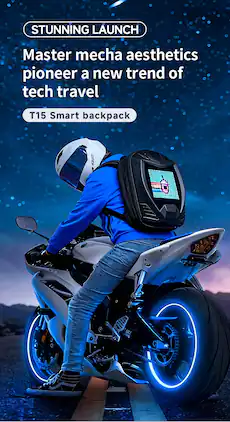 Loheer - LED Smart Backpack with Programmable Pixel Display, Bluetooth Control and Mecha Tech Design - Black