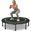 Front. FED Fitness - BCAN 550LBS Foldable Mini Trampoline, 48"Adult Fitness Trampoline with Durable Bungees - green.