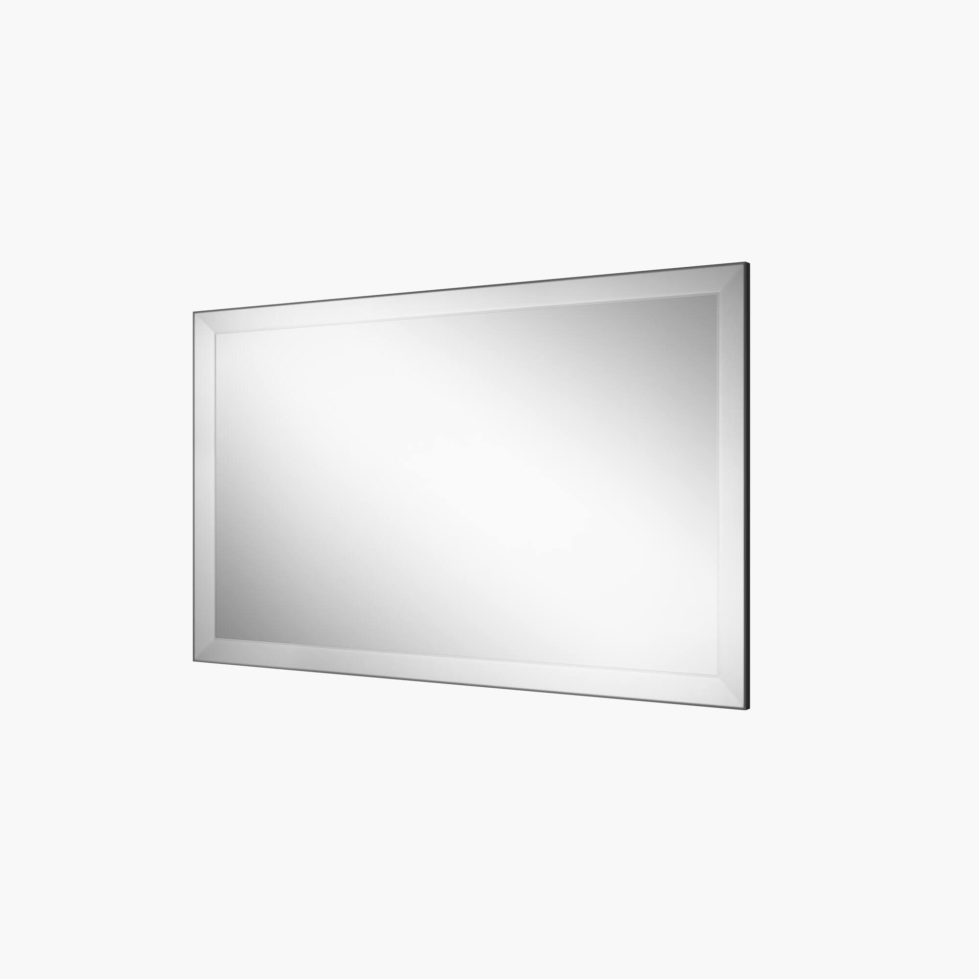 Alt View 1. Boyel Living - 30 in W x 50 in L Silver Rectangular Slanted Edge Aluminum Framed Wall Bathroom Vanity Mirror.
