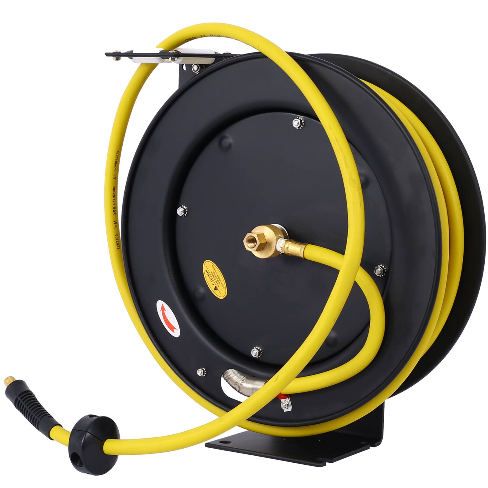 Alt View 6. LOVMOR - 3 8 in x 50 Foot Retractable SBR Rubber Air Hose Reel Industrial Steel Single Arm.
