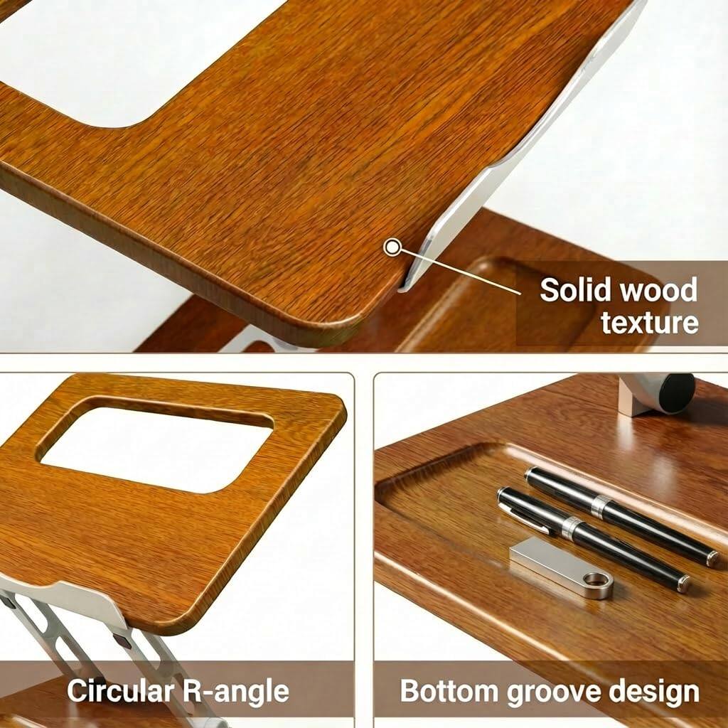Solid wood texture  
Circular R-angle  
Bottom groove design